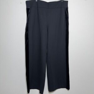 Express Women Columnist Trouser Pants XL Black Velvet Side Stripe High Rise Wide